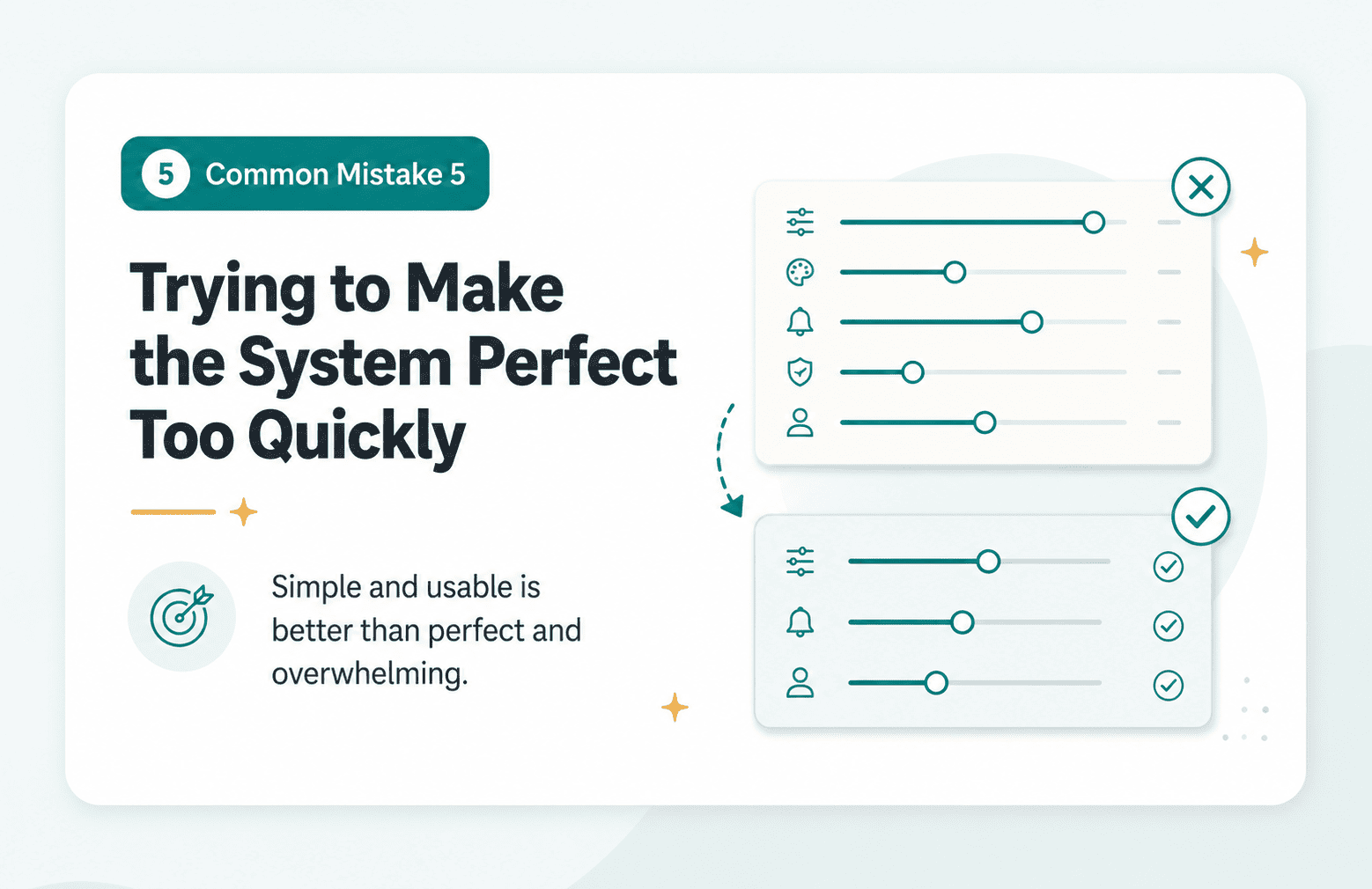Illustration of a beginner budgeting mistake where a money system becomes too complicated too quickly